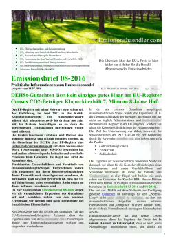Emissionsbrief 08-2016 - Emissionshaendler.com