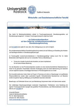 Doktorandenstipendium auf dem Gebiet der