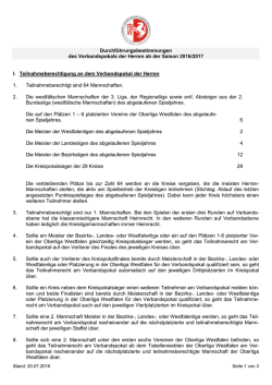 Durchf&uuml;hrungsbestimmungen des Verbandspokals der