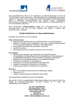 Kauffrau / Kaufmann - Universitätsklinikum Bonn