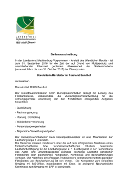 Büroleiter/-in Forstamt Sandhof - Wald-MV