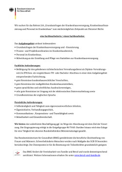 Sachbearbeiter/in im Referat 216 - Bundesministerium f&uuml;r Gesundheit