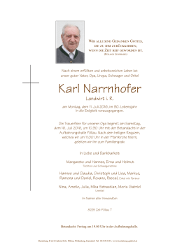 Karl Narrnhofer - Bestattung GABRIEL