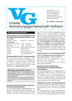 VG-Mitteilungsblatt Juli-August 2016