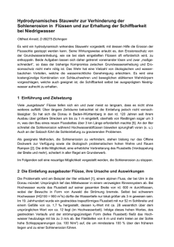 Hydrodynamisches Stauwehr zur Verhinderung der Sohlenerosion