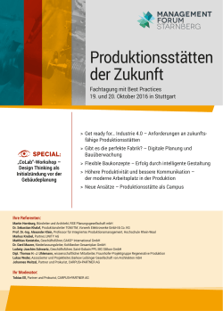 Produktionsstätten der Zukunft - Management Forum Starnberg GmbH