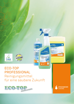 ECO-TOP PROFESSIONAL Reinigungsmittel f&uuml;r eine saubere Zukunft