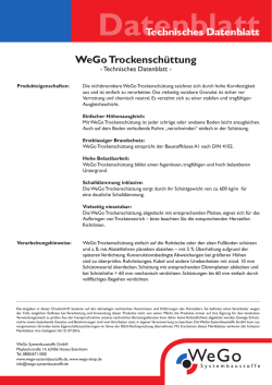 Technisches Datenblatt WeGo Trockenschüttung