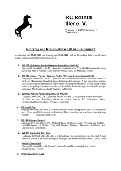 Ausschreibung 2016 Reitertag Tiefenbach