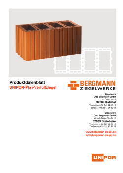 UNIPOR-Plan Verf&uuml;llziegel - Bergmann Ziegelwerke GmbH