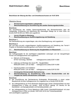 Stadt Erlenbach a.Main Beschlüsse