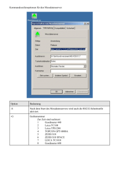 S Nach dem Start des Messdatenservers wird auch die