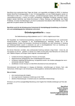 Gr&uuml;ndungsrektor/in in Vollzeit