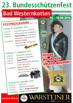 plakat bsf 2016 - Bundesschützenfest 2016 in Bad Westernkotten
