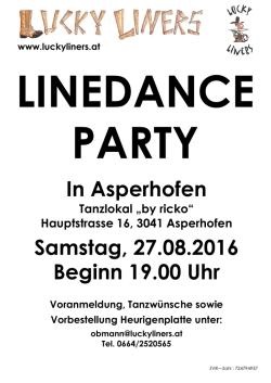 In Asperhofen Samstag, 27.08.2016 Beginn