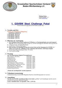 1. GSVBW Steel Challenge Pokal - Grosskaliber Sportschützen
