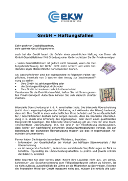 GmbH – Haftungsfallen