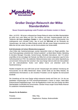 Großer Design-Relaunch der Milka Standardtafeln
