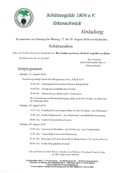 Festprogramm - Sch&uuml;tzengilde 1804 eV Erkenschwick