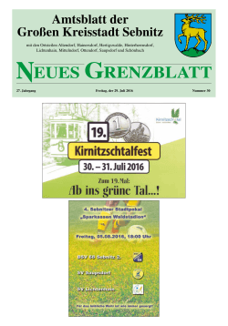 Amtsblatt der Großen Kreisstadt Sebnitz