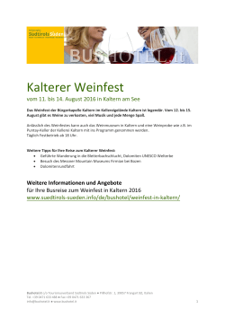 Angebote zum Weinfest Kaltern 2016