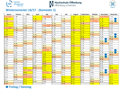 Wintersemester 16/17 - (Semester 1) - MBA PART-TIME