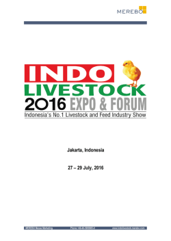 Jakarta, Indonesia 27 &ndash; 29 July, 2016
