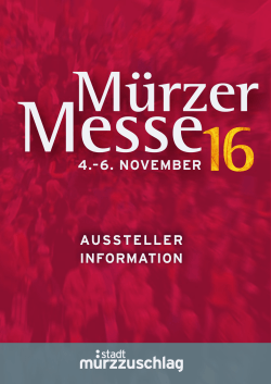 Mürzer Messe 2016 - AUSSTELLER INFORMATION