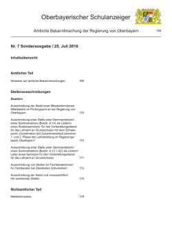OSA Sonderausgabe Nr. 7 vom 25.07.2016