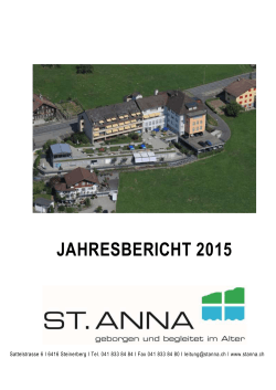 jahresbericht 2015 - ST. ANNA Steinerberg