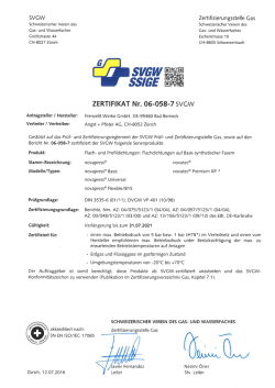 SVGW Zertifizierungsstelle GAS