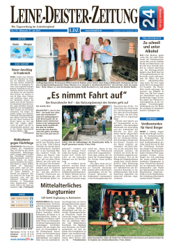 Es nimmt Fahrt auf - LDZ E-Paper