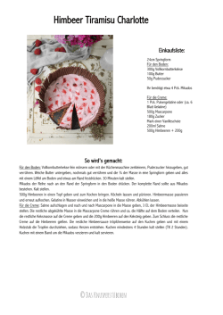 Himbeer Tiramisu Charlotte