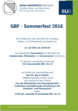 GBF - Sommerfest 2016 - Lehrstuhl für Grundbau, Boden