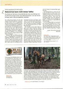 Page 1 AKTUELL Schwund spezialisierter Schmetterlingsarten