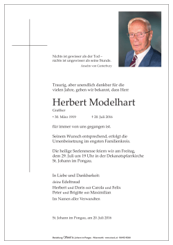 Herbert Modelhart - Bestattung Sterzl