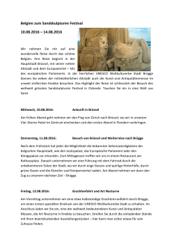 Belgien zum Sandskulpturen Festival 10.08.2016 - MTS