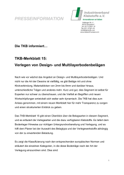 TKB-Merkblatt 15: Verlegen von Design
