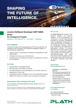 (Junior) Software Developer SAP HANA (m/w)