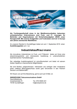 Industriekauffrau/-mann (Ausbildungsplatz)