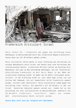 Frankreich kritisiert Israel - K