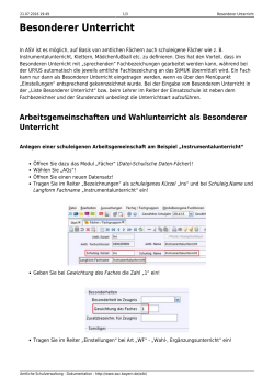 Besonderer Unterricht - ASV