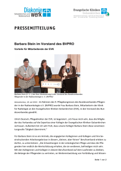 PRESSEMITTEILUNG Barbara Stein im Vorstand des BVPRO