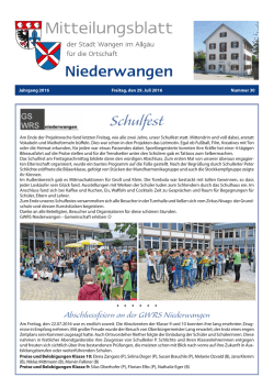 Mitteilungsblatt Nr. 30 vom 29.07.2016