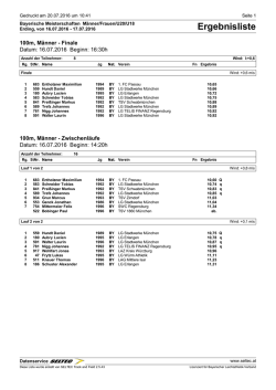 Ergebnisliste - Leichtathletik