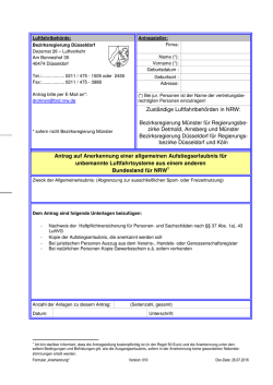 Antrag auf Anerkennung einer allgemeinen Aufstiegserlaubnis (UAV)