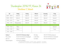 Stundenplan 2016/17, Klasse 2b