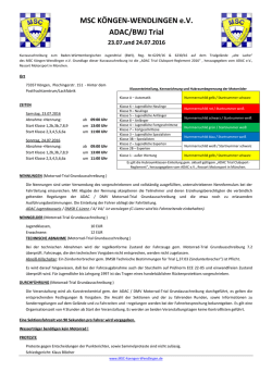 MSC KÖNGEN-WENDLINGEN e.V. ADAC/BWJ Trial