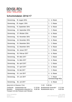 Schwimmdaten 2016/17