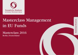 Masterclass Management in EU Funds